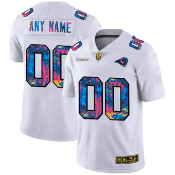 Men's Los Angeles Rams White NFL 2020 Customize Crucial Catch Limited Stitched Jersey